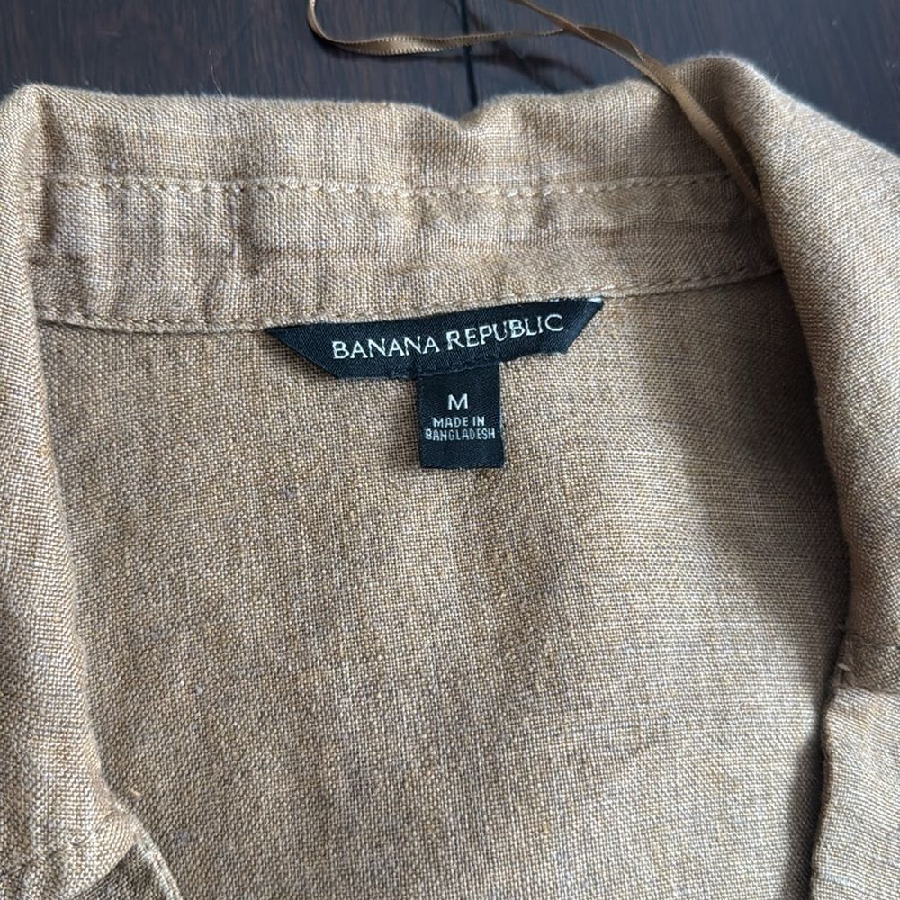 Banana Republic  Cruz Linen Utility Top Size Medium 100% Linen - Picture 9 of 12